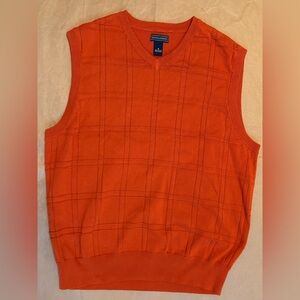 Saddlebred Orange Knit V-Neck Sweater Vest